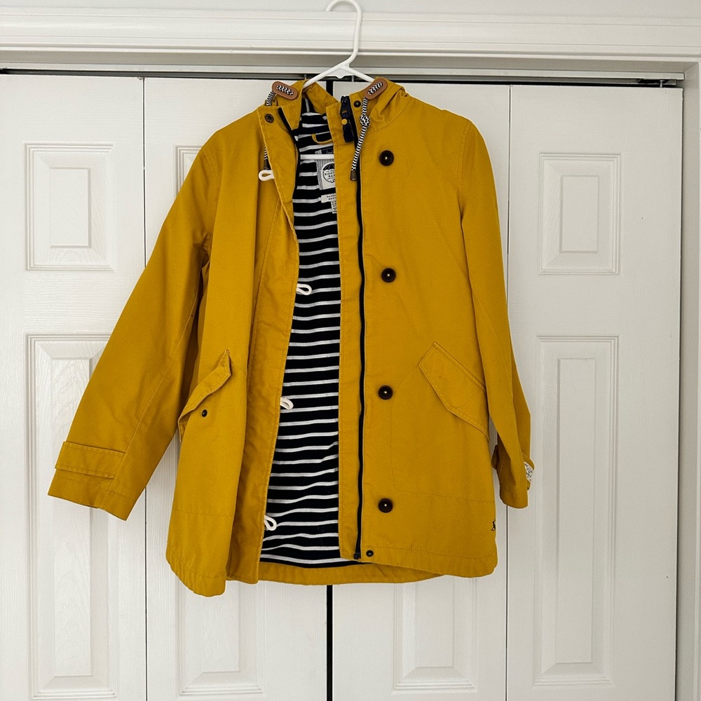 Burnt orange rain jacket